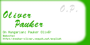 oliver pauker business card
